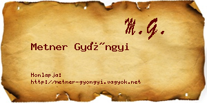 Metner Gyöngyi névjegykártya