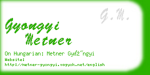 gyongyi metner business card